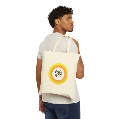 Eye of Horus Retro Sun Cotton Canvas Tote Bag