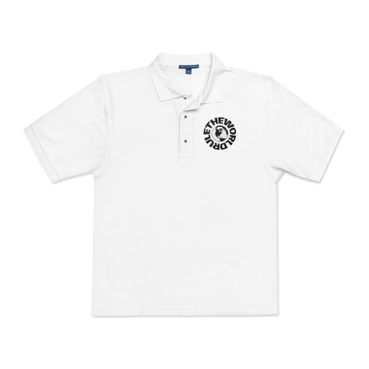 Embroidered Globe Logo Polo Shirt — The World Tour Casual Workwear