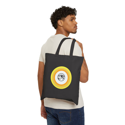 Eye of Horus Retro Sun Cotton Canvas Tote Bag