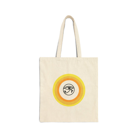 Eye of Horus Retro Sun Cotton Canvas Tote Bag