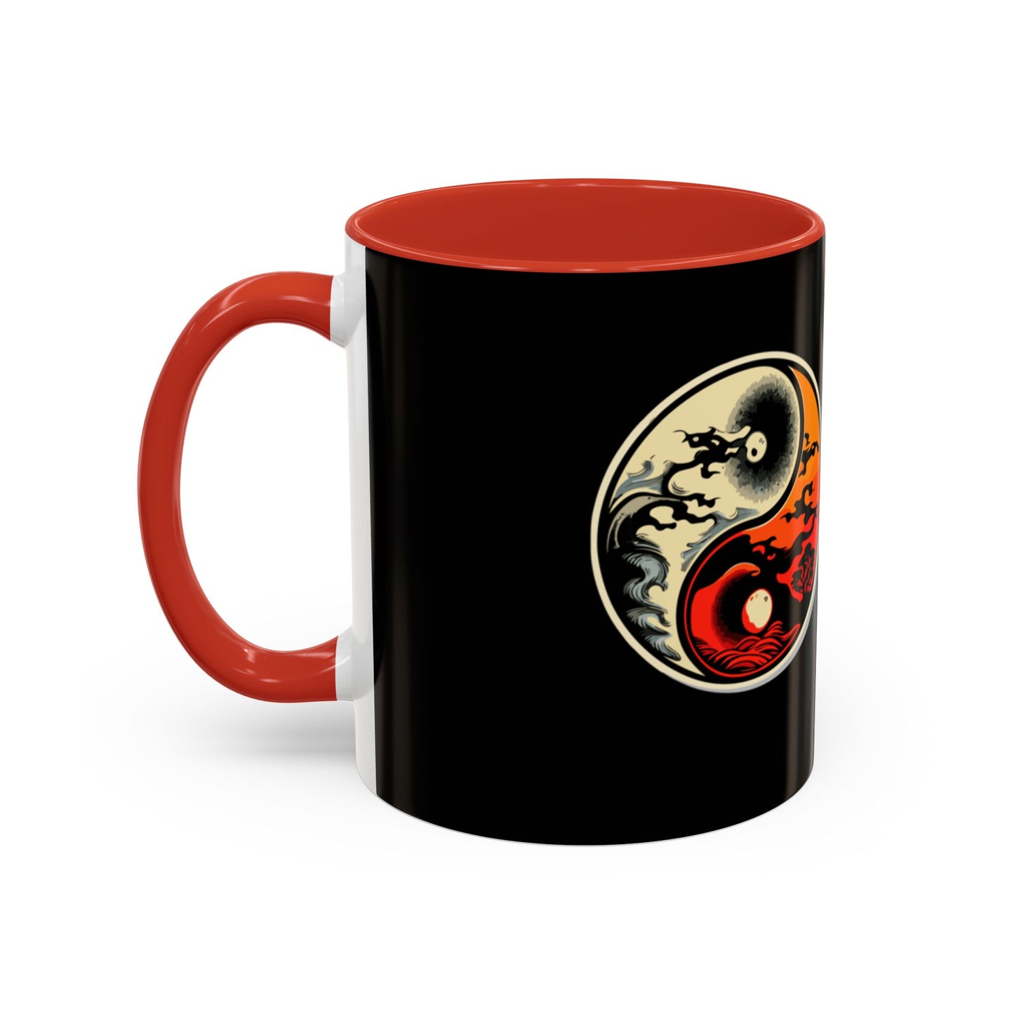 Yin Yang Moon Sunrise Accent Coffee Mug – Celestial Yin-Yang Design