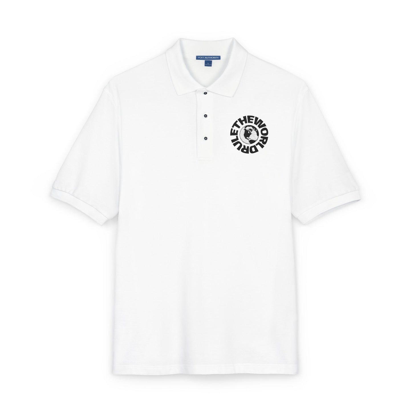 Embroidered Globe Logo Polo Shirt — The World Tour Casual Workwear