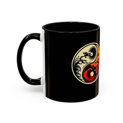 Yin Yang Moon Sunrise Accent Coffee Mug – Celestial Yin-Yang Design