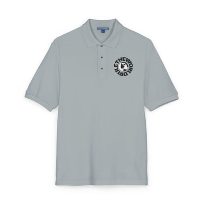 Embroidered Globe Logo Polo Shirt — The World Tour Casual Workwear
