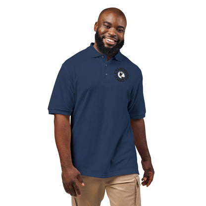 Embroidered Globe Logo Polo Shirt — The World Tour Casual Workwear