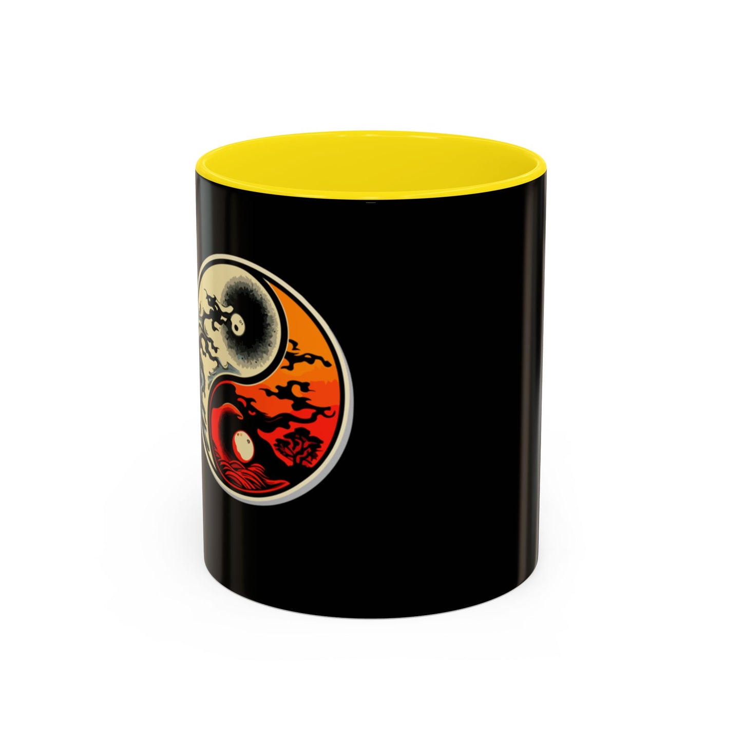 Yin Yang Moon Sunrise Accent Coffee Mug – Celestial Yin-Yang Design