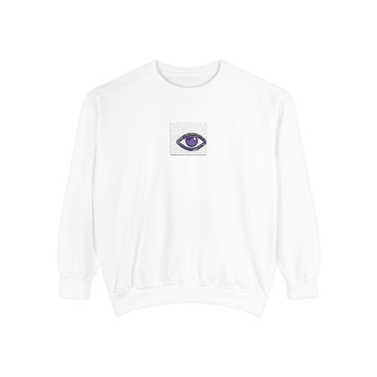 Purple All-Seeing Eye Sweatshirt — Spiritual Graphic Crewneck