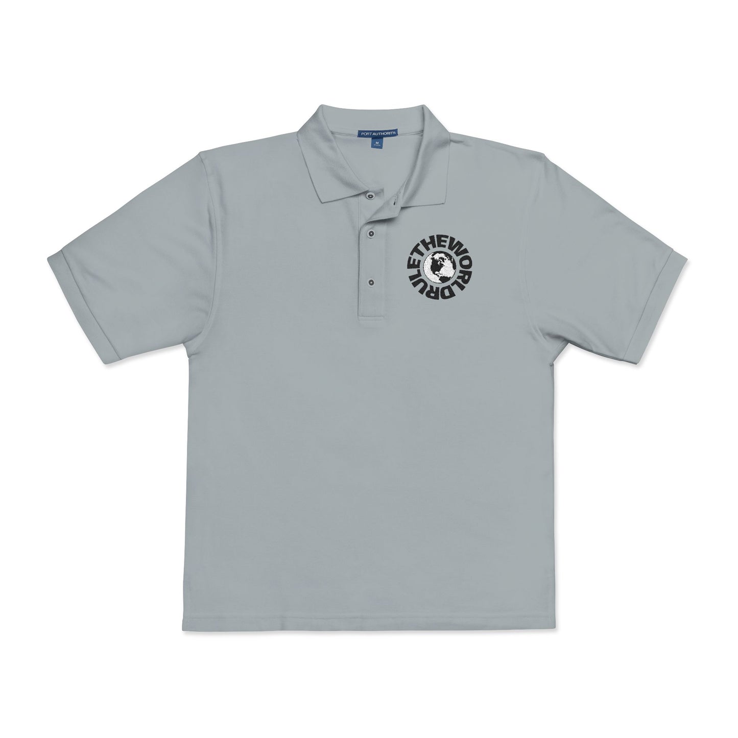 Embroidered Globe Logo Polo Shirt — The World Tour Casual Workwear