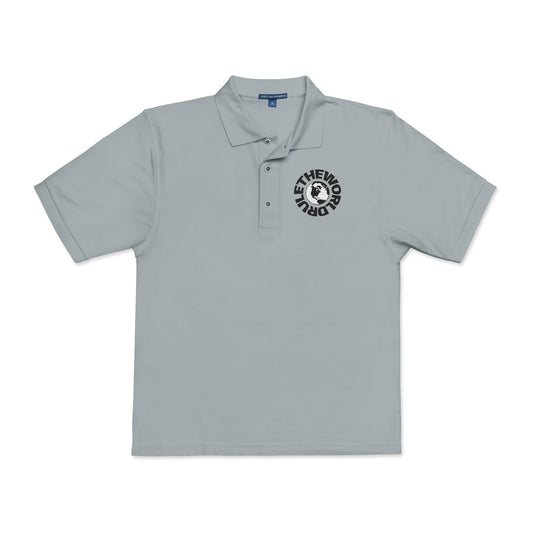 Embroidered Globe Logo Polo Shirt — The World Tour Casual Workwear