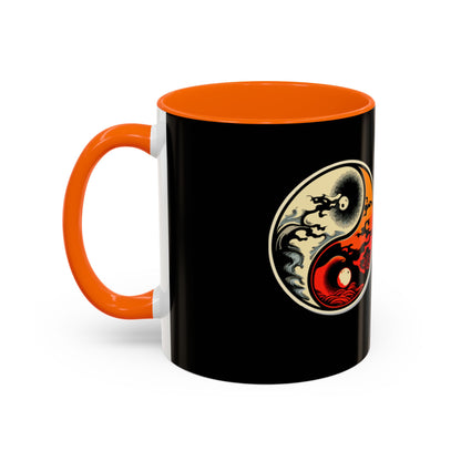 Yin Yang Moon Sunrise Accent Coffee Mug – Celestial Yin-Yang Design