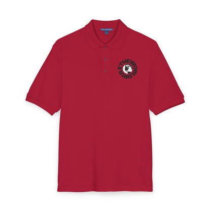 Embroidered Globe Logo Polo Shirt — The World Tour Casual Workwear