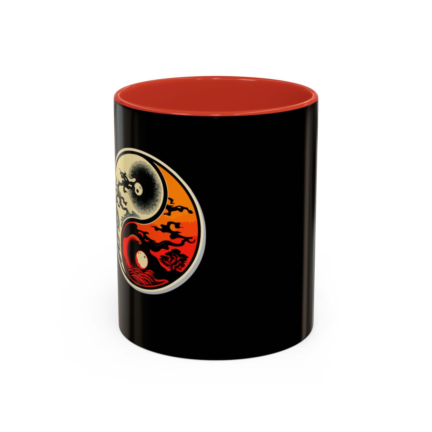 Yin Yang Moon Sunrise Accent Coffee Mug – Celestial Yin-Yang Design