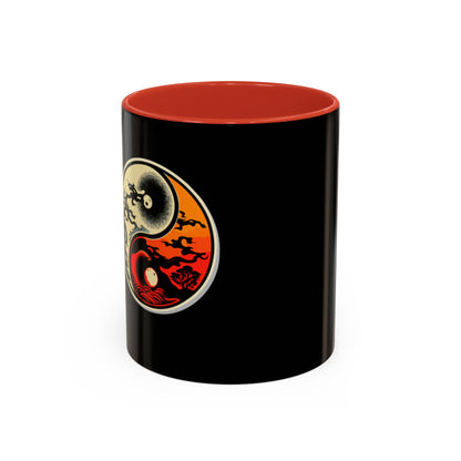 Yin Yang Moon Sunrise Accent Coffee Mug – Celestial Yin-Yang Design