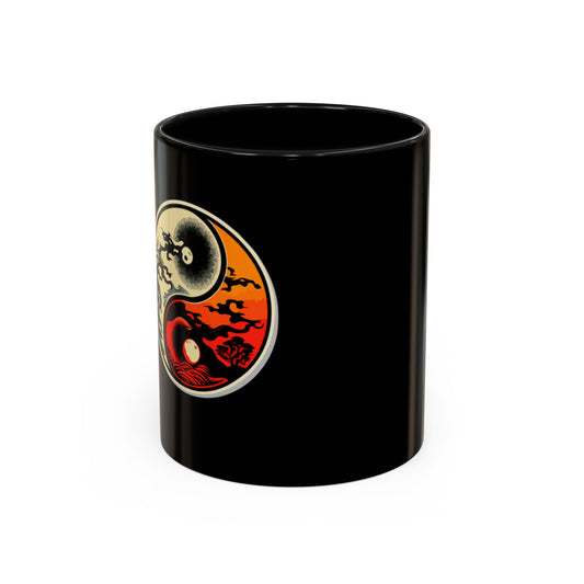 Yin Yang Moon Sunrise Accent Coffee Mug – Celestial Yin-Yang Design