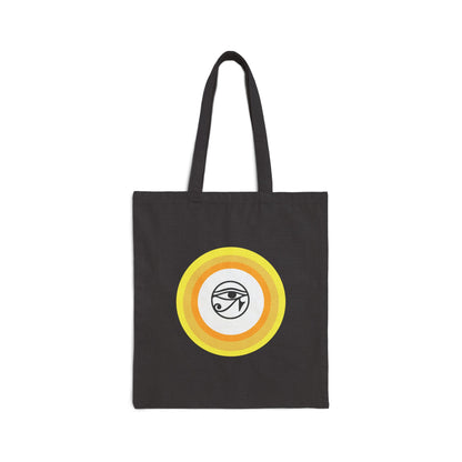 Eye of Horus Retro Sun Cotton Canvas Tote Bag