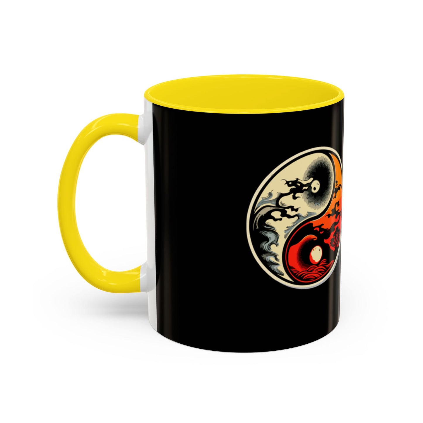Yin Yang Moon Sunrise Accent Coffee Mug – Celestial Yin-Yang Design